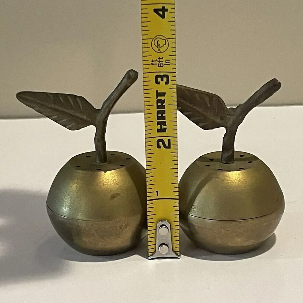 Vintage Brass Apples‎ Salt & Pepper Shakers